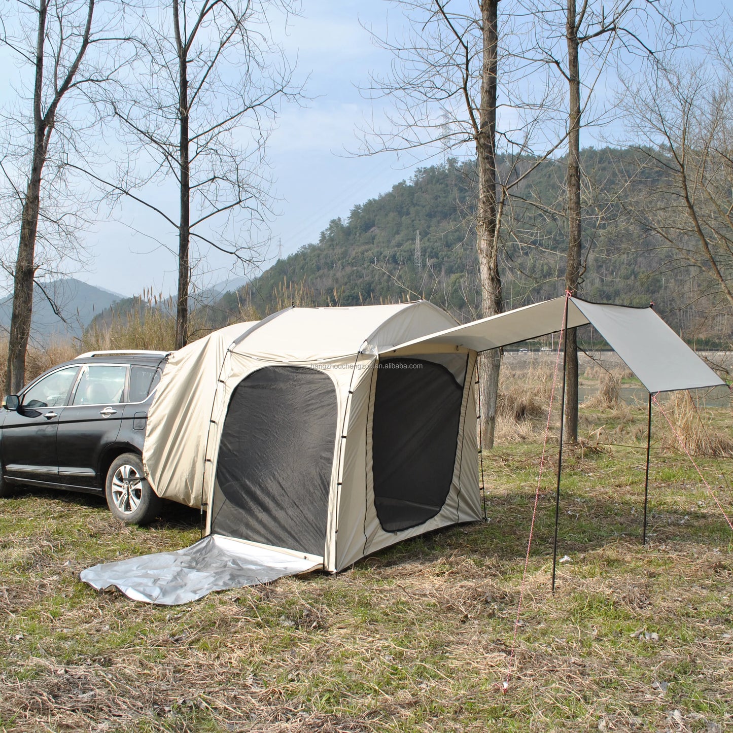 Waterproof SUV Vehicle Tent with Canopy Car Tailgate Awning Tent for Cars and Car Camping