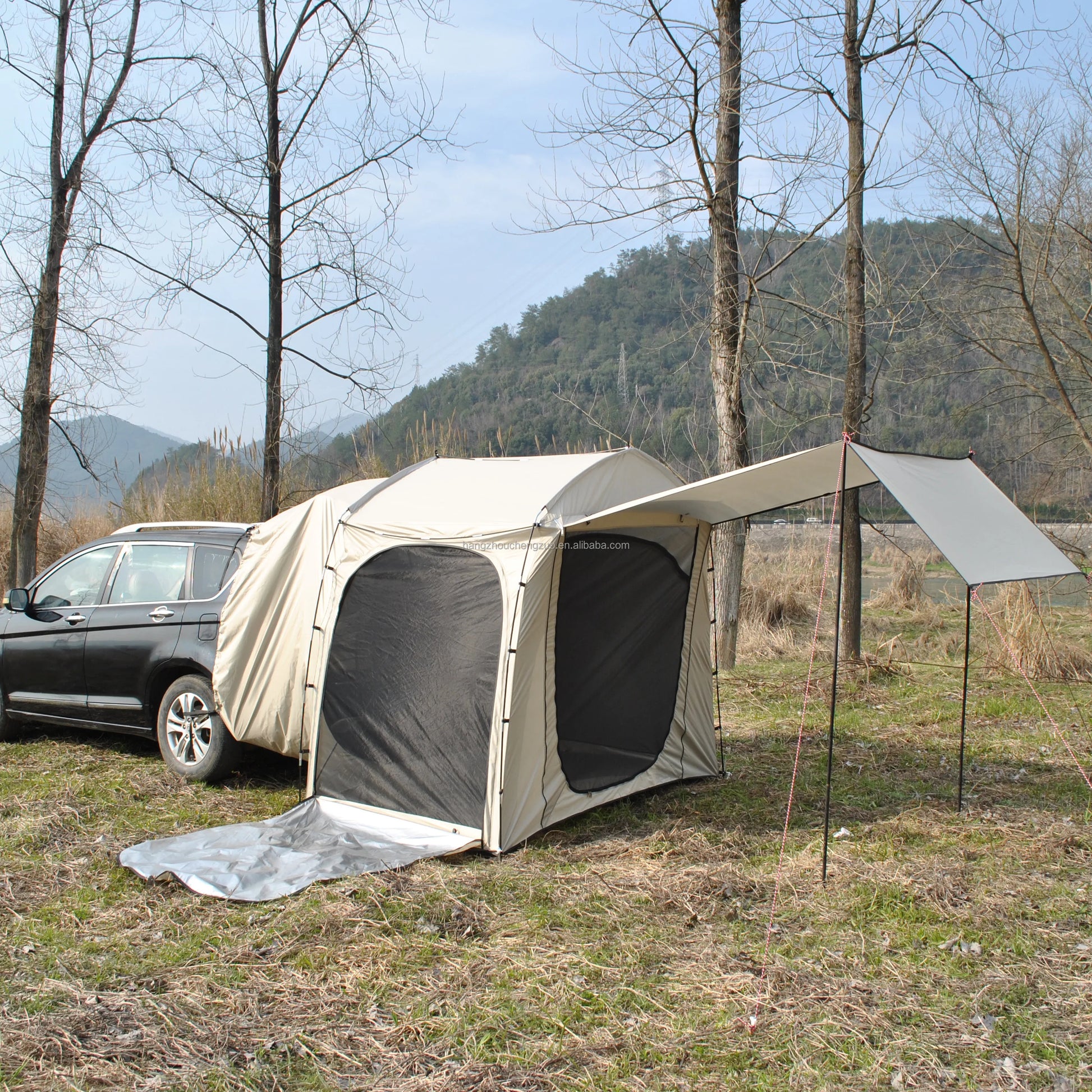 Waterproof SUV Vehicle Tent with Canopy Car Tailgate Awning Tent for Cars and Car Camping