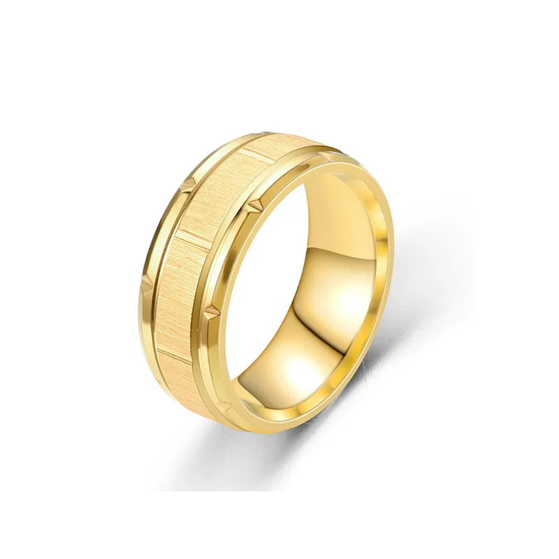 2024 Trendy Jewelry Gold Silver Plated Stainless Steel Polished Men Rings Gold Plated Rings Stainless Steel Rings for Men