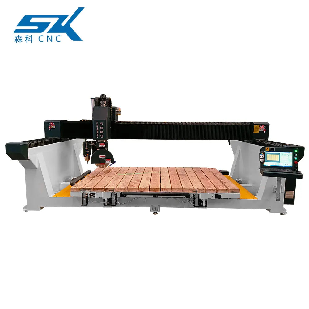 Head Tilting 45degree Granite Laser Bridge Saw Cutting Machine