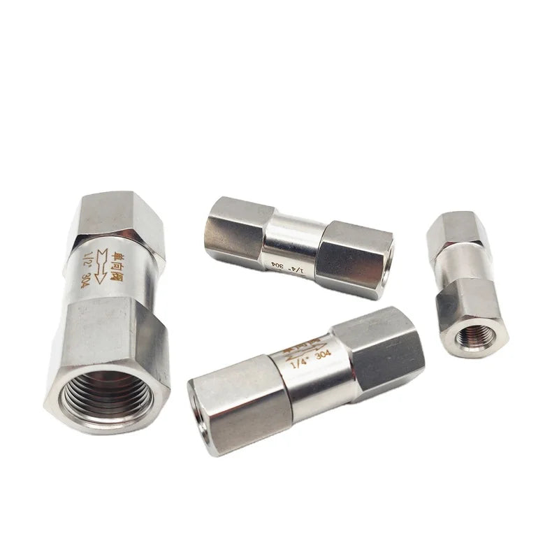 1/8 1/4 3/8 1/2 3/4 1304 Stainless Steel One-Way Split Check Valve with Hexagonal Female Thread