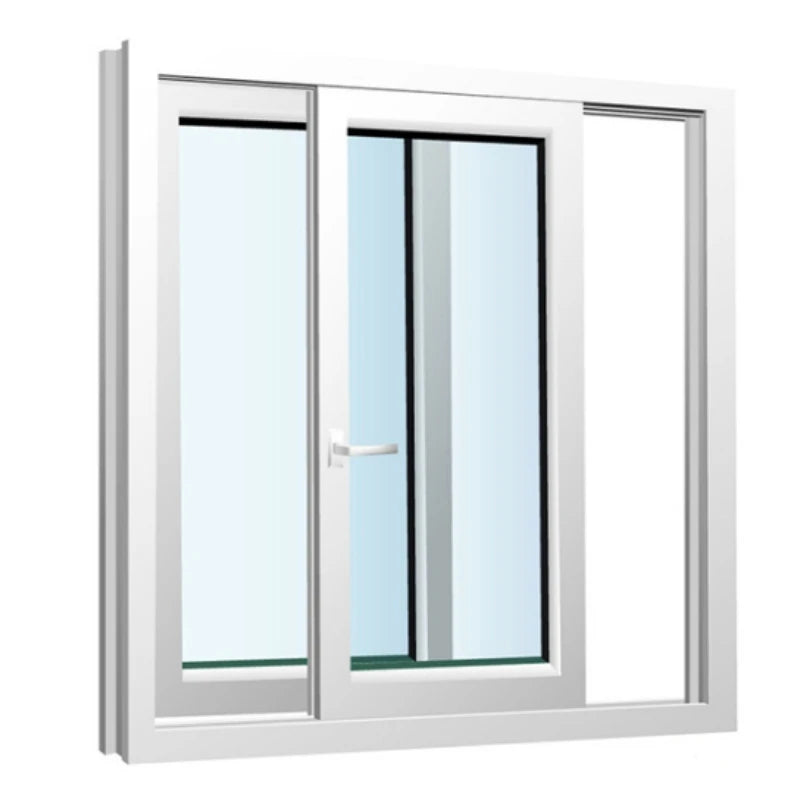 Customized UPVC Double Glazing Horizontal Sliding Window French European Stainless Steel Louver Anti-theft Hotels Exterior