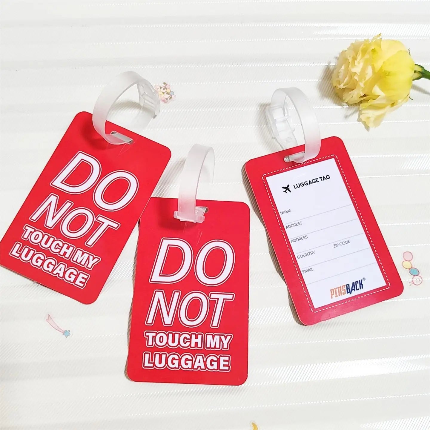 2024 Ready Stock Letter Design Custom Brand Name Pvc Rubber Printing Luggage Tag for Backpack Travel Bags Suitcase