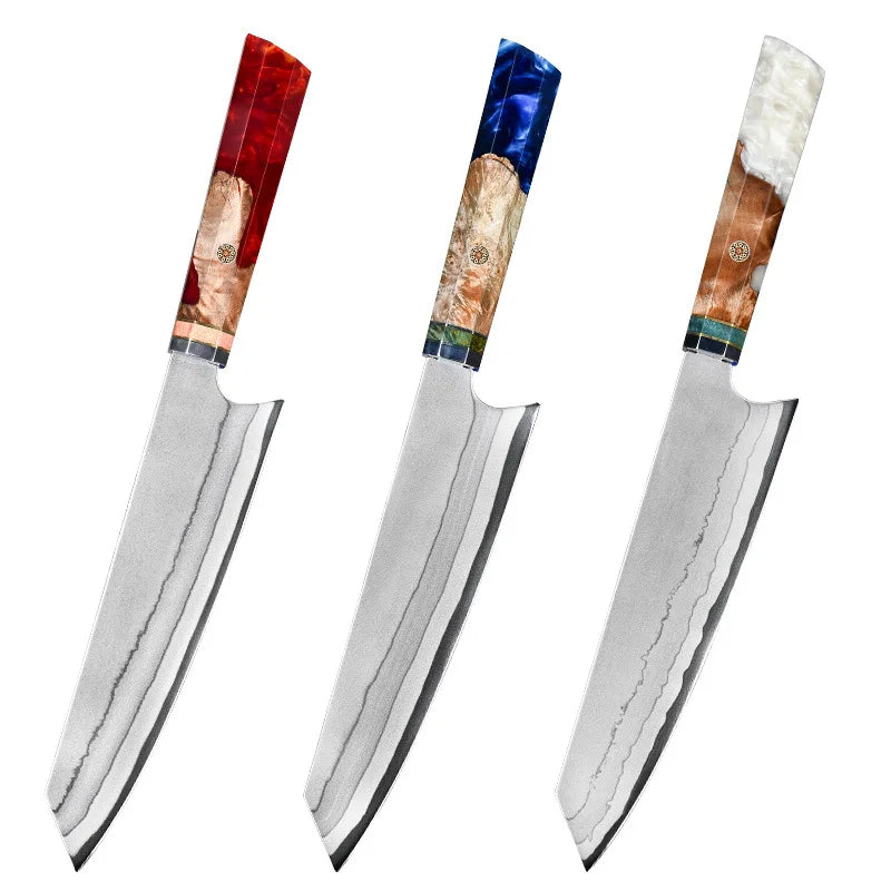 7 Layers New Arrival Professional Japanese Quality 8 Inch Clad Steel Chef Knife with Colorful Handle