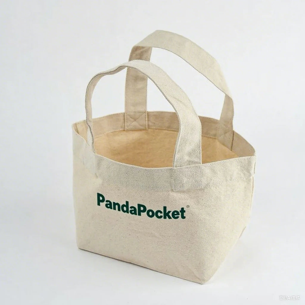 Organic Cotton Mini Tote Heavy Duty Weight Recycled Cotton Canvas Custom Printed Logo Personalized Pouch Tool Canvas Bag