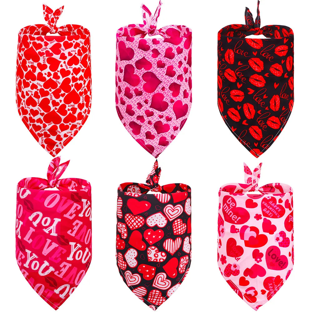 Wholesale Valentine's Day Pet Bandana Triangle Dog Bandana Scarf Pet Accessories