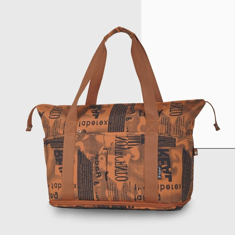 Foldable Reusable Unisex Sports Gym Bag Large Capacity Oxford Fabric Nylon Zipper Closure Patchwork Design Customized Color