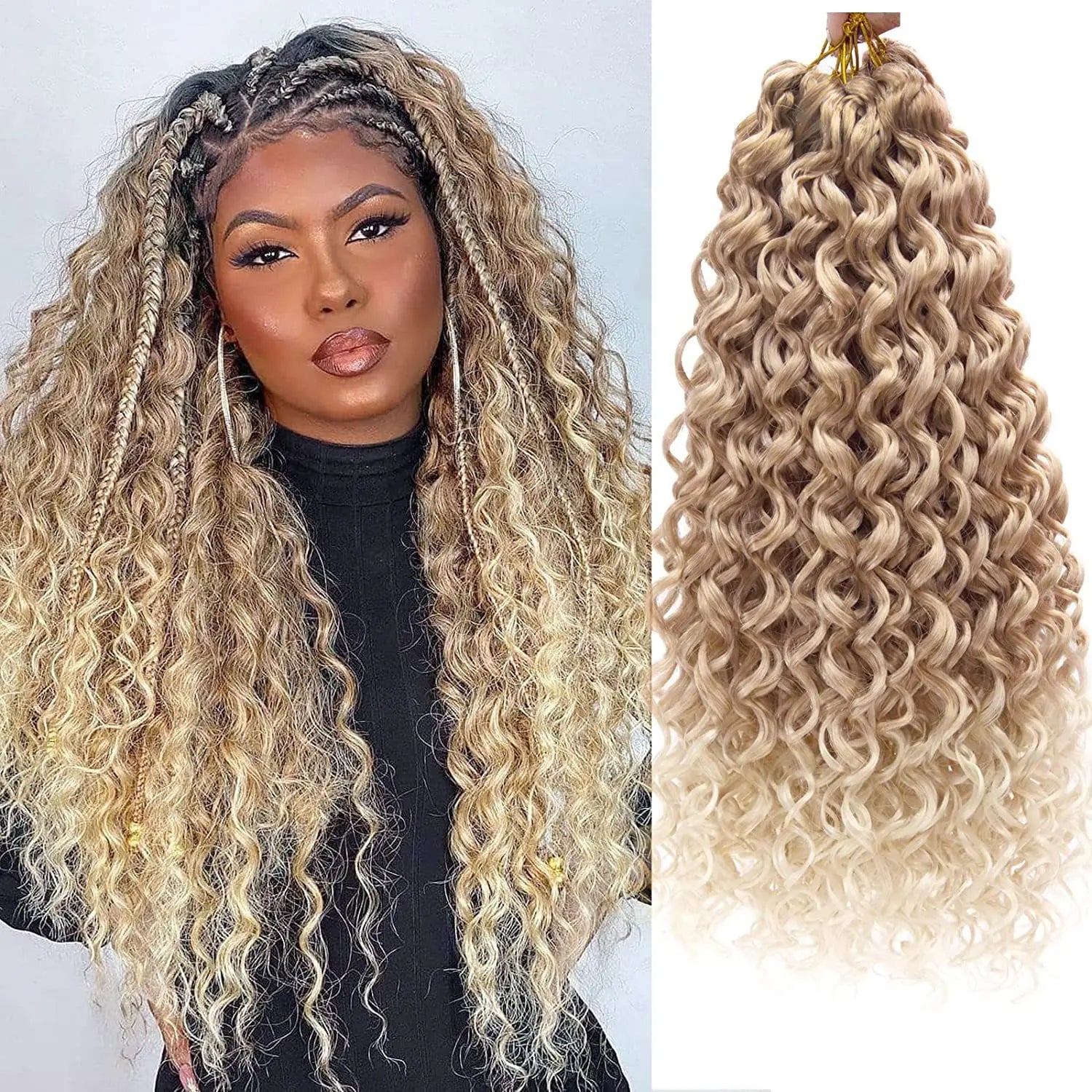 Factory Wholesale Synthetic Braiding Hair Extensions 18 Inch Gogo Curl Crochet High Temperature Fiber Dyed