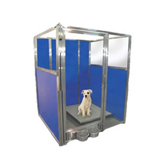 USMILEPET Luxury Small Veterinary Modular Dog Kennel Blue Powder Coated Stainless Steel Dog Outdoor House Rain Wood Metal Sol