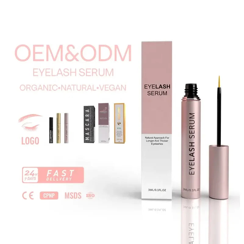 New Design Vegan Organic Boost Eyelashes Enhancers Customized Natural Volumizing Lash Growth Serum Private Label Eyelash Seru