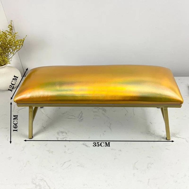 Silver Gold Laser Leather Soft Nail Arm Rest Professional Salon Manicure Table Tools Nail Hand Pillow