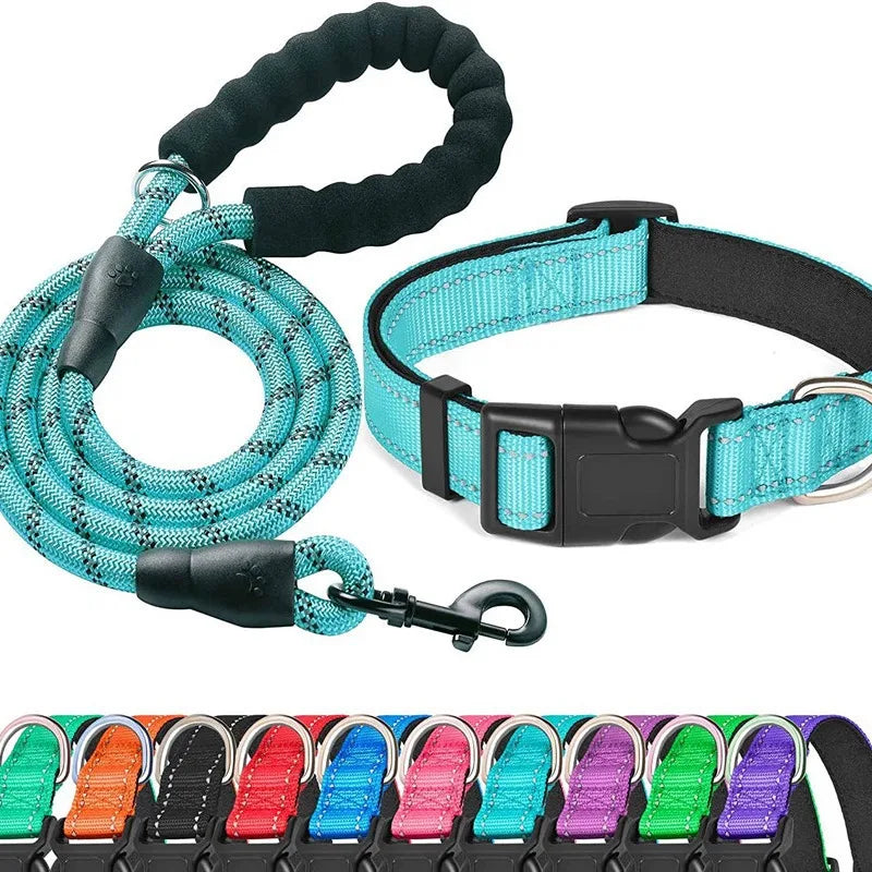 Kingtale Pet Supplies Dog Accessories Adjustable Breathable Reflective Dog Collar Padded with Soft Neoprene and Leash