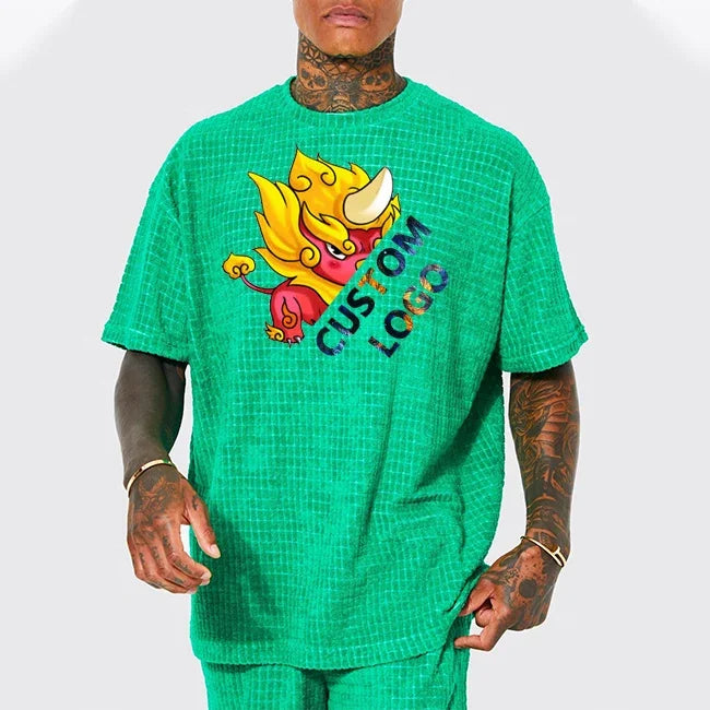 Men's O-Neck Short Sleeve Loose Fit T-Shirt Outfits Breathable Lightweight 100% Silk Cotton Solid Knitted Eco-Friendly Hip Ho