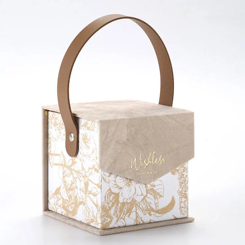 INS Style Hexagonal Paper Gift Packaging Creative Bronzing plum Wedding Candy Boxes for Guest