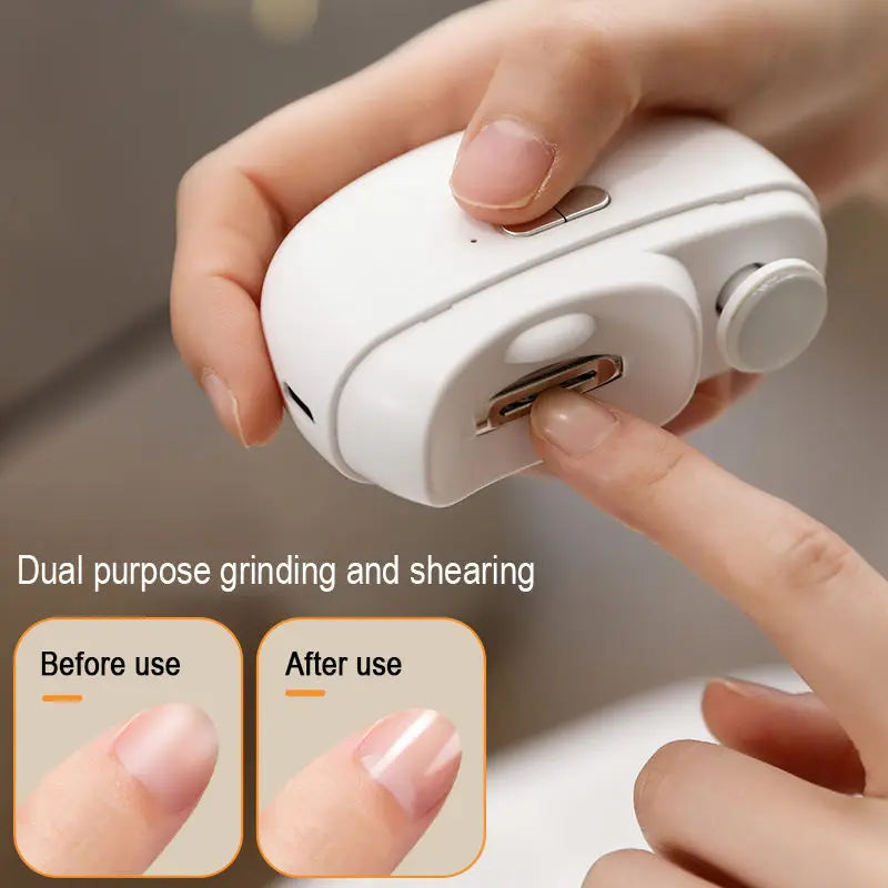 2 in 1 USB Rechargeable Nail Trimmer Polisher Automatic Electric Nail File Cutter Electric Nail Clipper