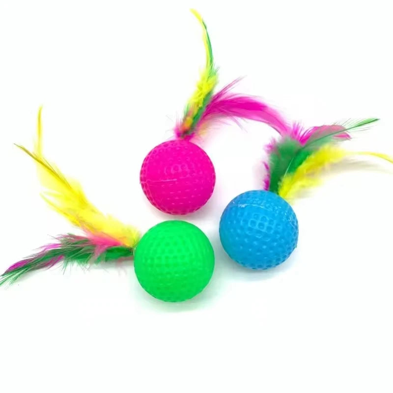 Wholesale Cat Interactive Chew Toys Polyester & Plastic PE D3.8CM 0.12kg Custom Logo Hand Bag Packaging