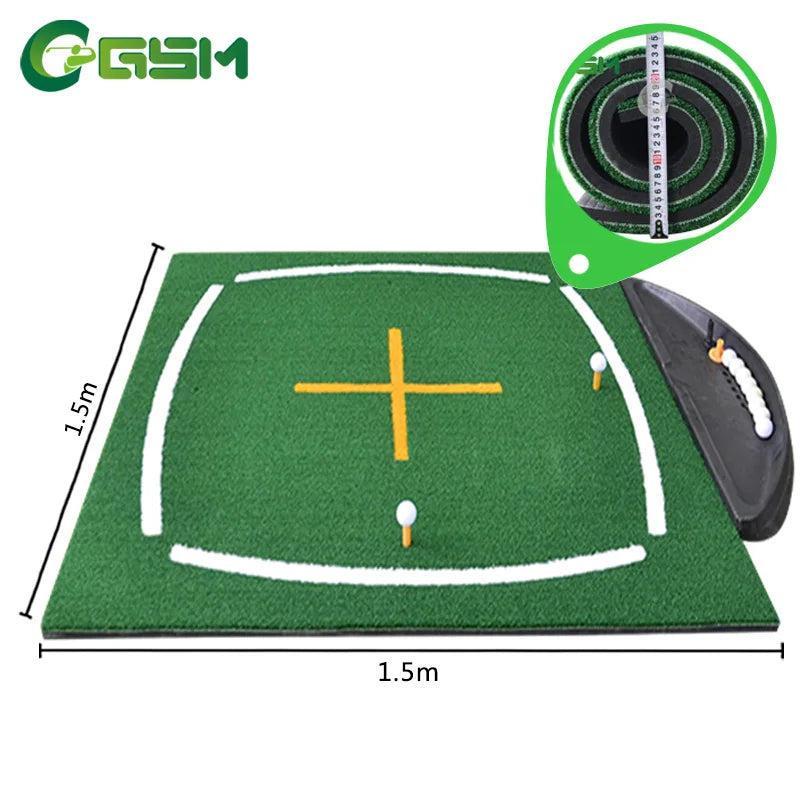 Consan 1.5m*1.5m Golf Training Driving Range Teaching Mats Line Marking Putting Green 15mm Knitted Nylon Turf 2-Year Warranty