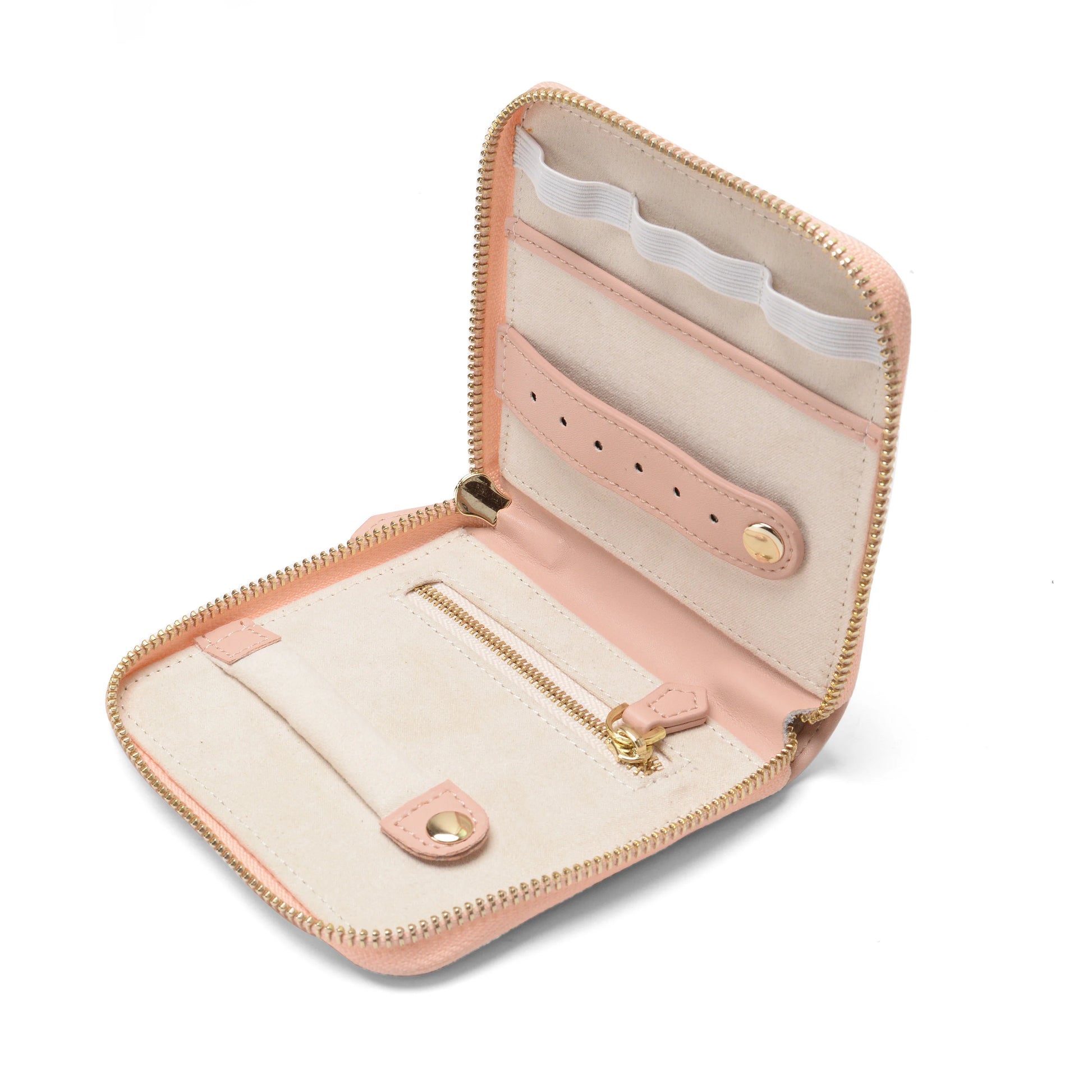 Pink Luxury Zipper Ring Pendant Necklace Boxes Toiletry Beauty Small Display Bag Gift Packaging Travel Portable Jewelry Cases