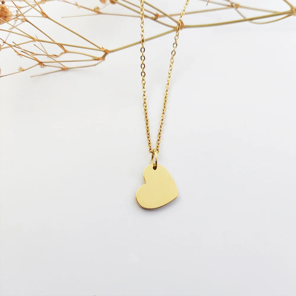 Infinity Heart Necklace Halskette Herz Stainless Steel Heart Necklace Cable Chain Gold Plated Necklace