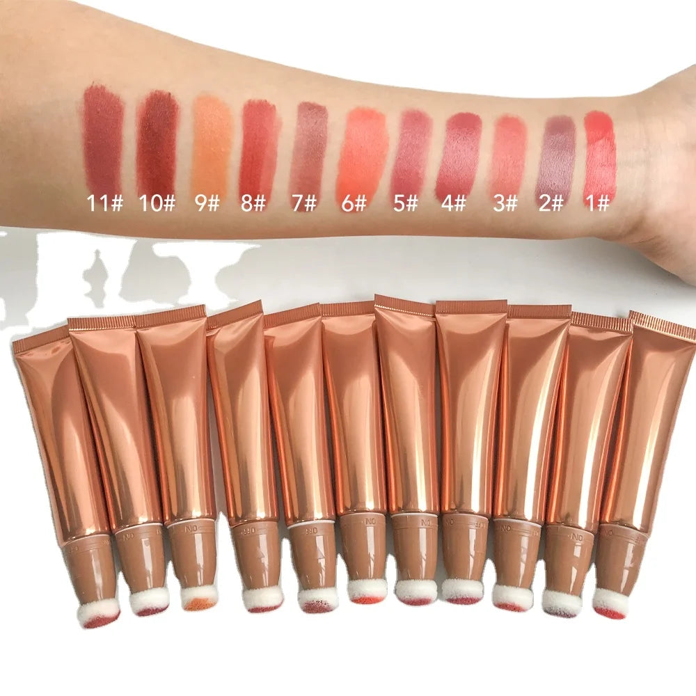 New Soft Tube High Pigment Liquid Contour Wholesale Custom Logo Face Makeup Shimmer Liquid Blush