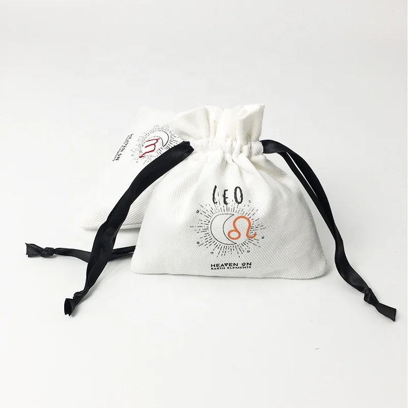 Drawstring Cotton String Bag Twill Cotton Jewelry Pouch Customized Size Customized Color Packing Acceptable