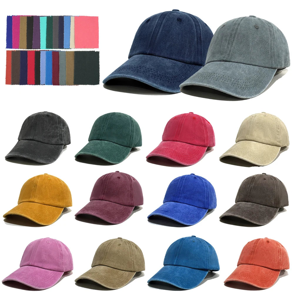 Wholesale 6 Panel Blank Distressed Hat Custom Washed Baseball Cap Logo Embroidery Retro Vintage Cotton Dad Hat Sports Cap Gor