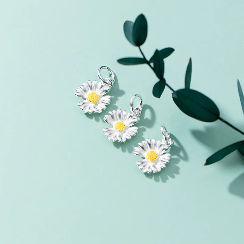 Fine Permanent Bluk Flower Diy 925 Sterling Silver Charms for Jewelry Making DIY Bracelet Charms Enamel Jewelry Accessories