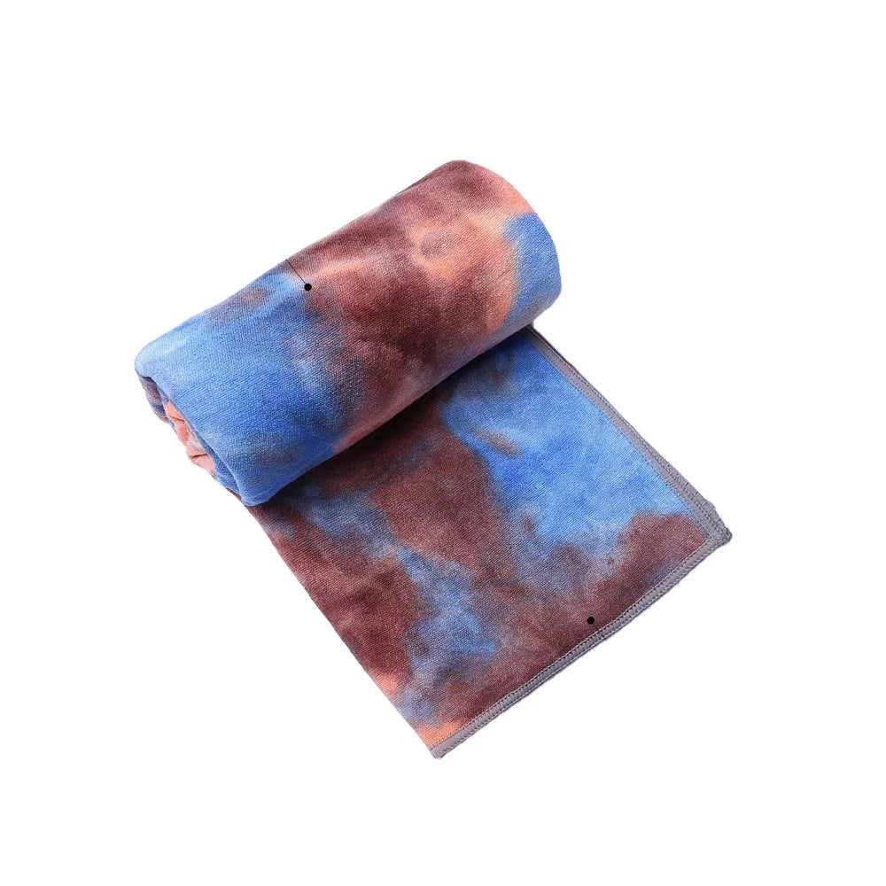 Hot Various Patterns Non-Slip Silicone Microfiber Yoga Mat Towel with Mesh Bag for Comfortable Exercise