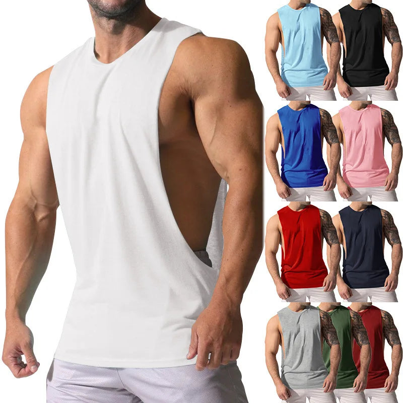 Custom Logo Blank Athletic Bodybuilding Tank Top Men Gym Oversize Workout Sports Tank Tops for Men