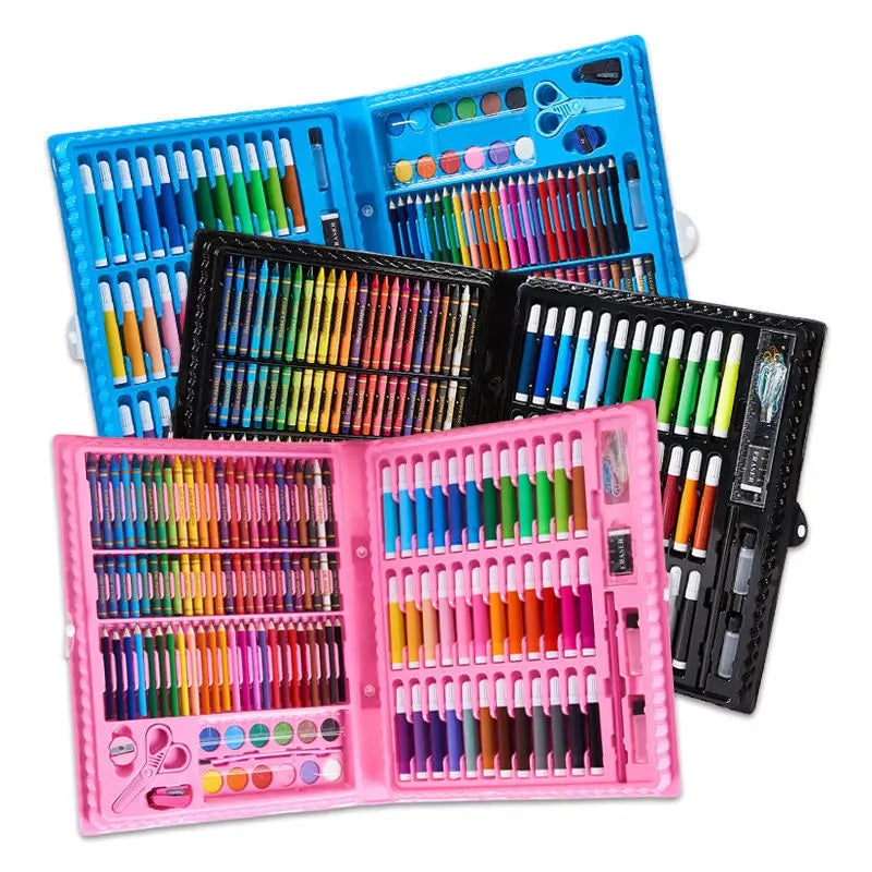 150pcs Multi-functional Back to School Kids Art Set Drawing Cutting Scissor Art Set Crayon for Kids Art Supplies
