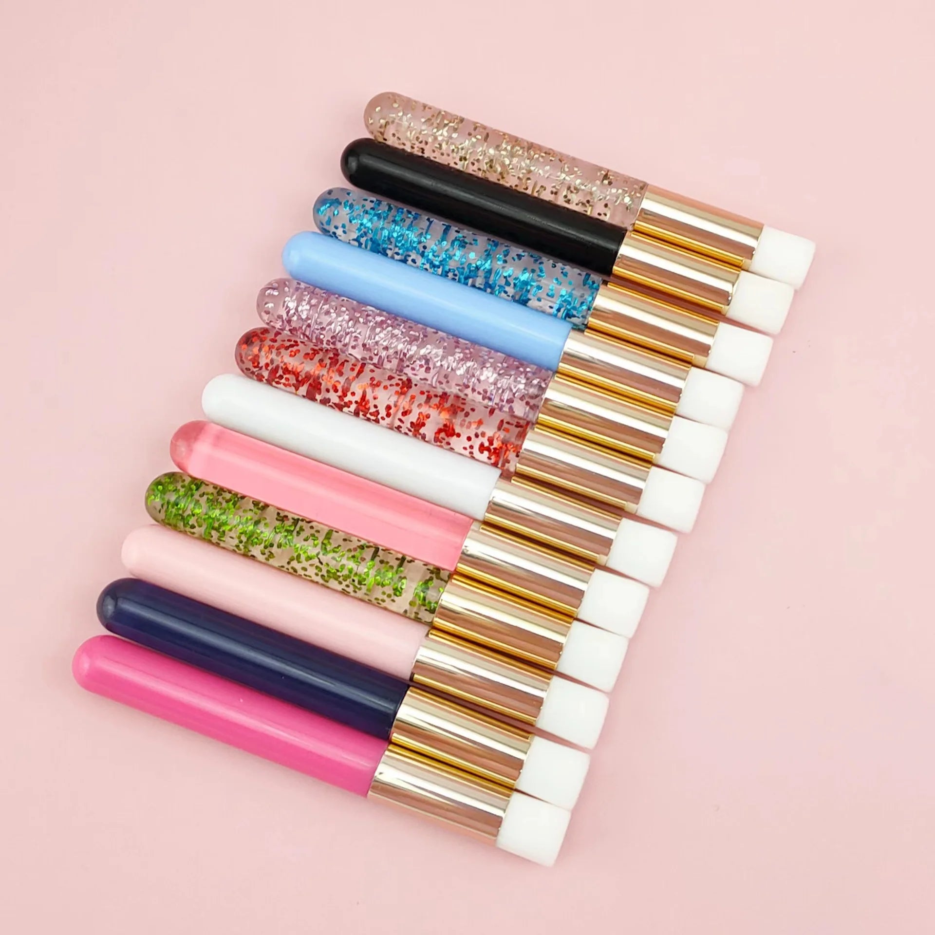 Custom Logo Nylon Flat Lash Cleanser Brush for Eyelash Extension and Eyebrow Pencil Cleaning Foam Bath Wash & Shampoo Brush
