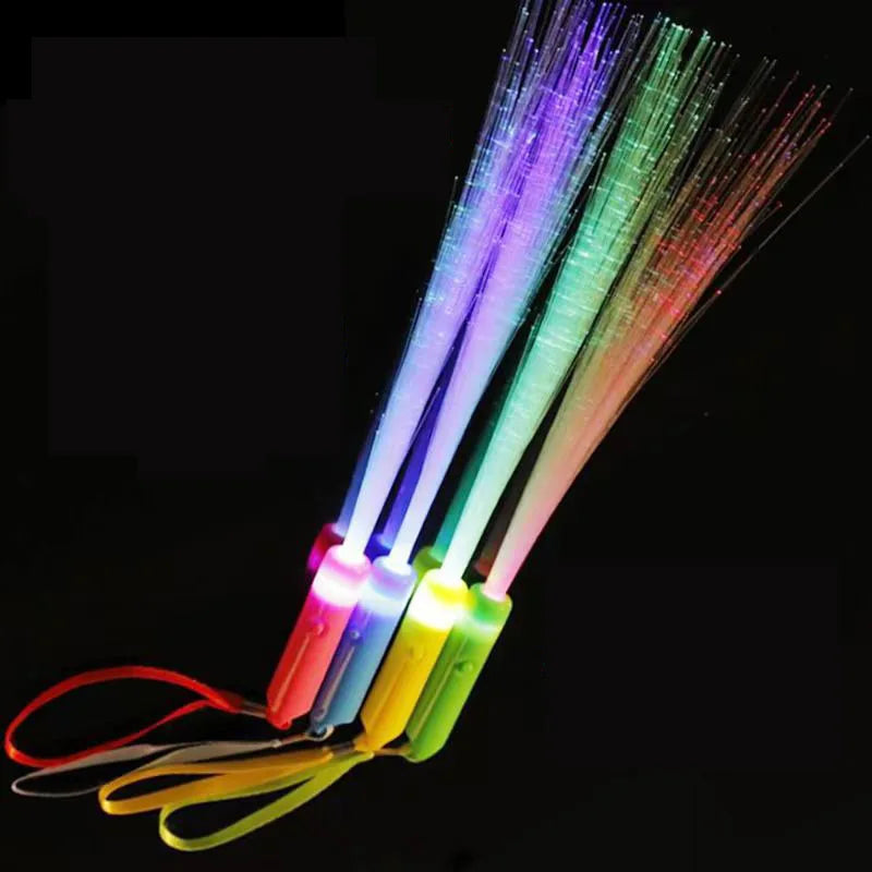 Colorful Optical Fiber Stick LED Toy Light up Concert Cheer Prop Stick Flashing Prop Party Favors Christmas Craft Supplies