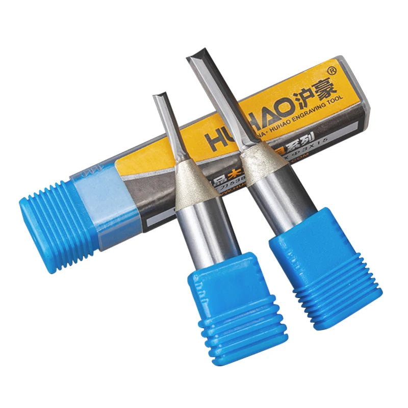 HUHAO 1/2 and 1/4 Inch Shank TCT Carbide Straight Cutter Wood Router Bit Two Flutes Wood Router Bit 5269