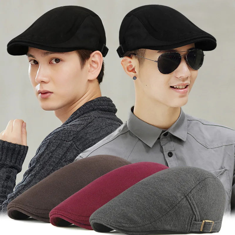 Summer Cotton Beret Caps for Men Soild Color Peaky Berets Hats Female Newsboy Cap Outdoor