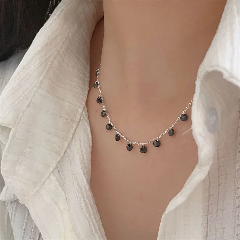 925 Sterling Silver Multi-Color Rainbow Cubic Zircon Choker Necklace for Women Wedding Jewelry Wholesale