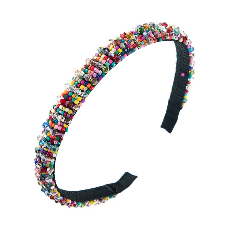 Wholesale Luxury Fashion Colorful Woman Bling Hair Bands Hair Accessories Rhinestones Party Facial Head Bands