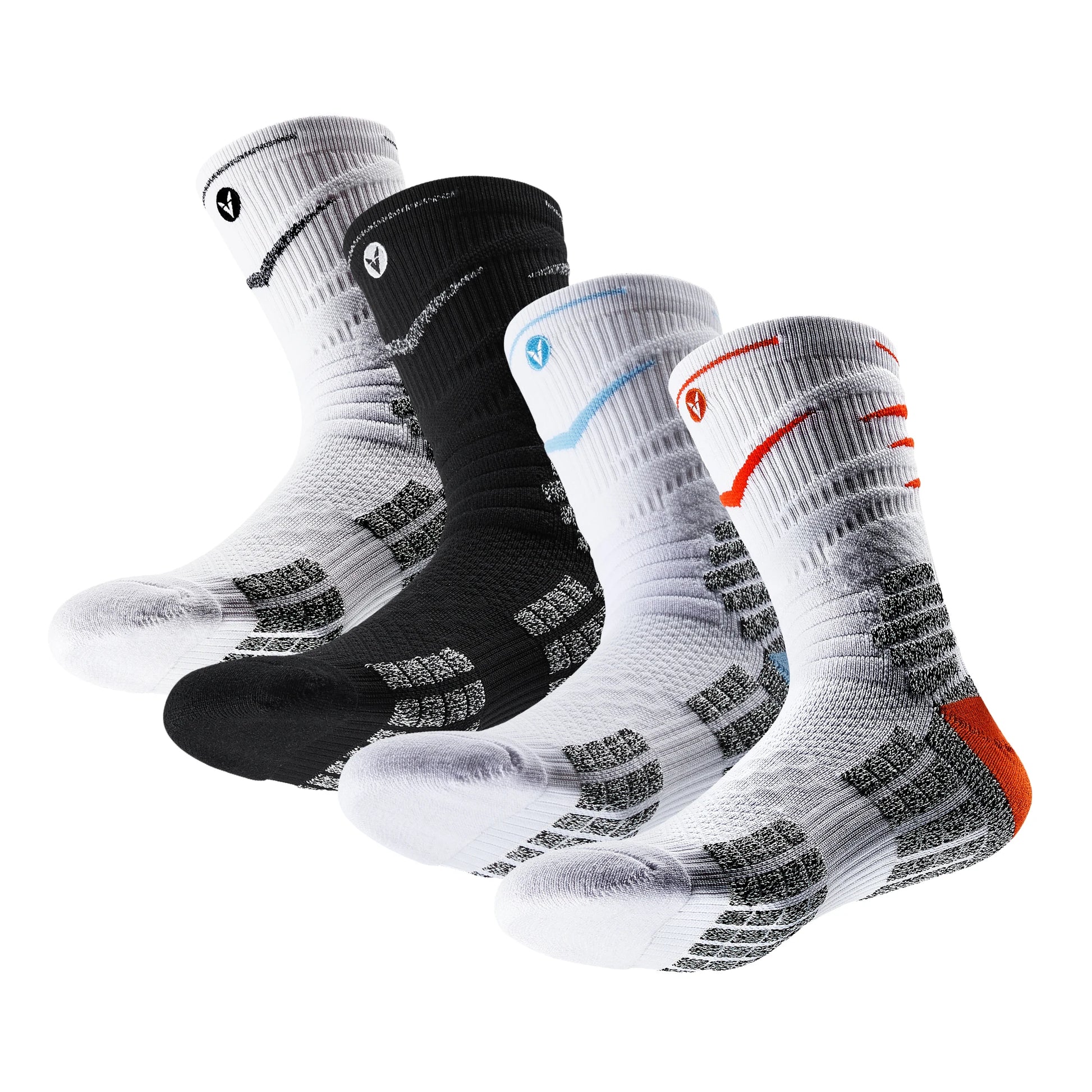 VEIDOORN Autumn Striped High Quality Thick Crew Sport Socks Custom Logo Running Basketball Workout Compression Cushioned Grip