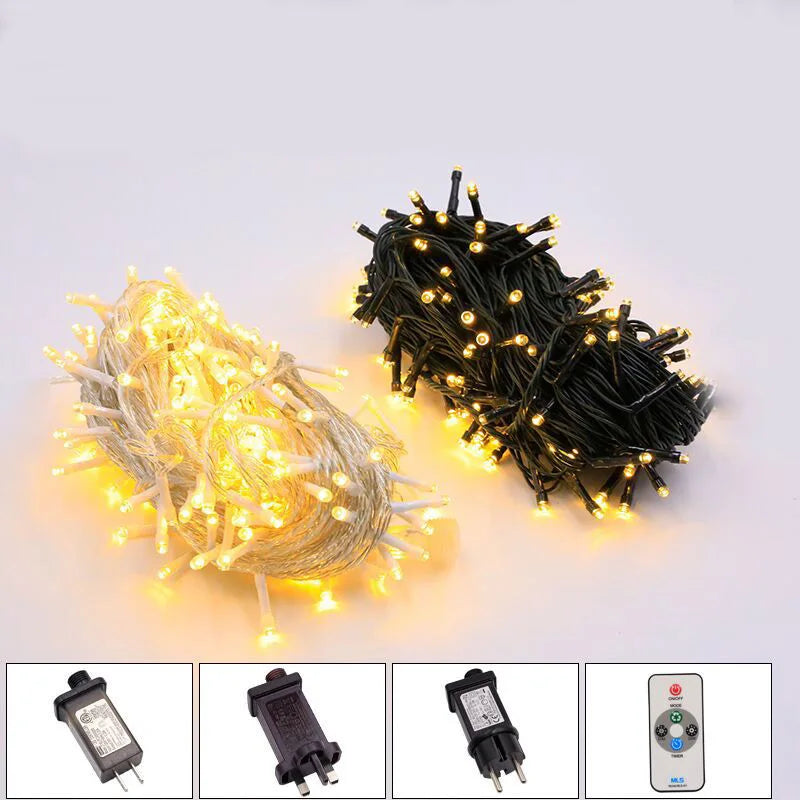 LED Christmas String Lights Outdoor Waterproof Fairy Twinkle Lights Plug in for Outside Tree Classroom Wedding Xmas Decoratio