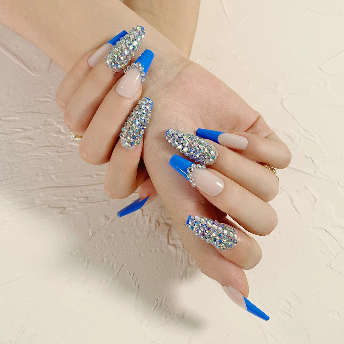 Long Ballet Glitter ABS Acrylic Stick Wholesale Fake Nail Manicure Pressed on Finger Design Style