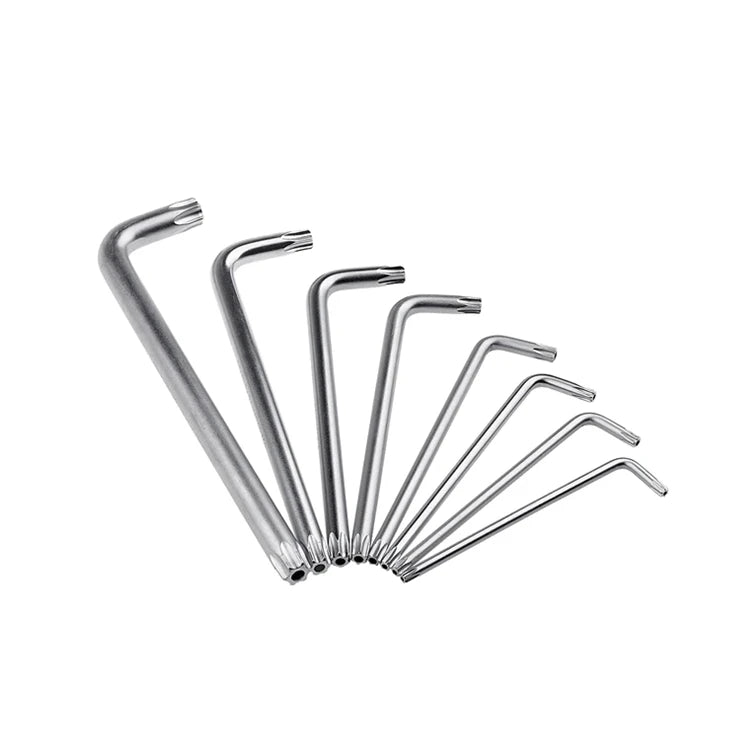 T10 T15 T20 T25 T27 T30 T40 T45 T50 Nickel Plated Steel Screws Driver L Shape Torx Key Wrench