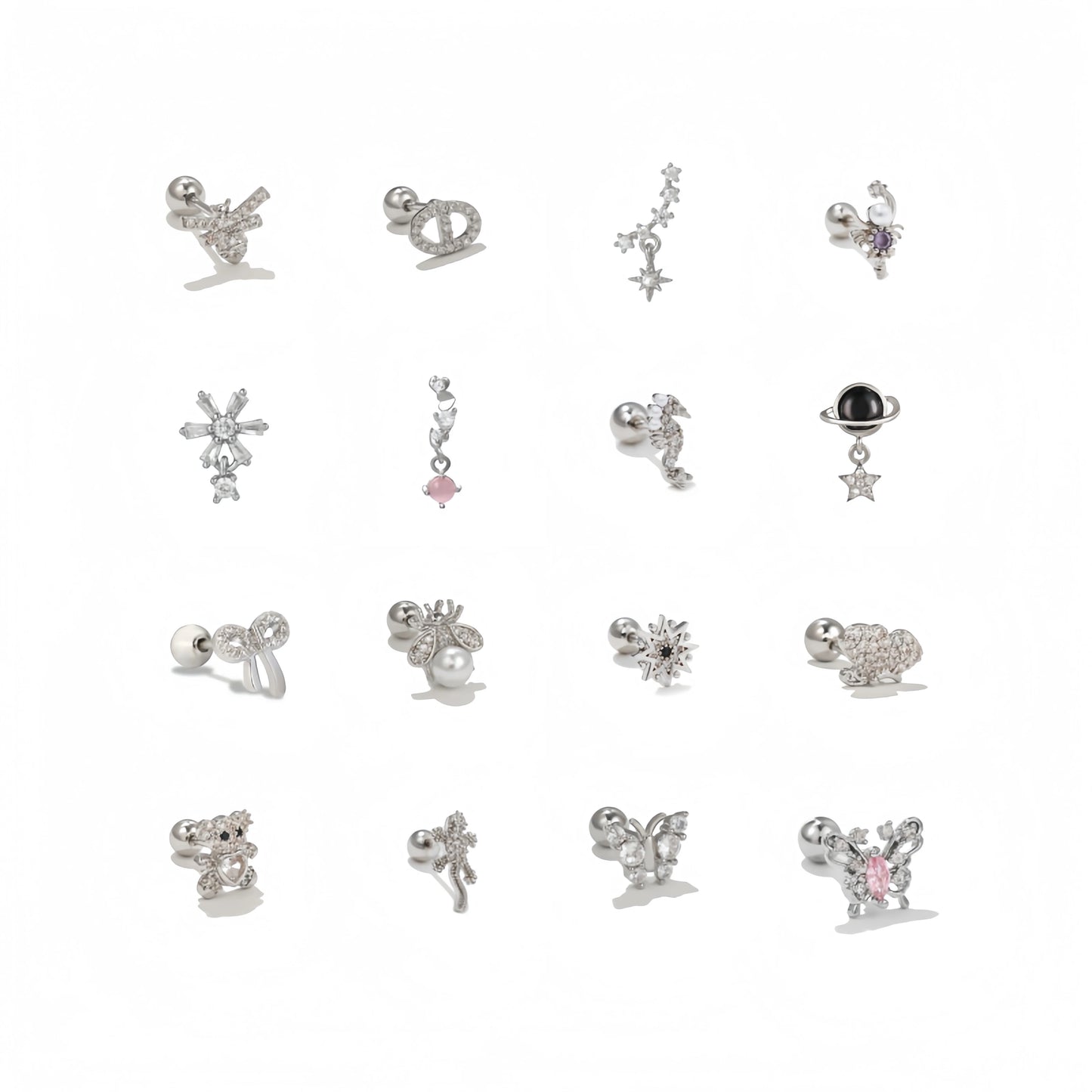 Paw Print Studs Earrings Hypoallergenic Jewelry Gift for Women Puppy Dog Cat Pet Earrings with Zirconia Paw Screw Back Earrin