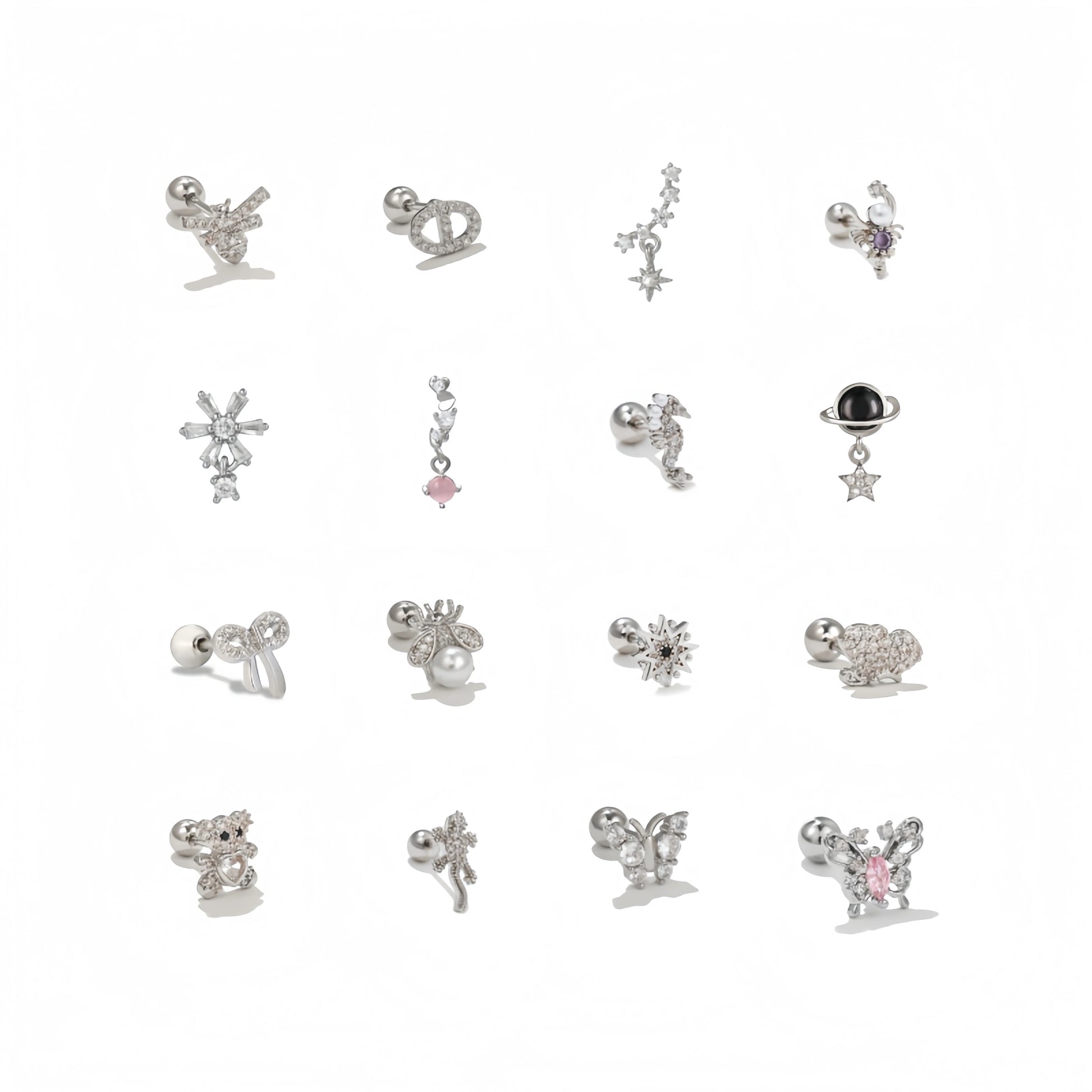 Paw Print Studs Earrings Hypoallergenic Jewelry Gift for Women Puppy Dog Cat Pet Earrings with Zirconia Paw Screw Back Earrin