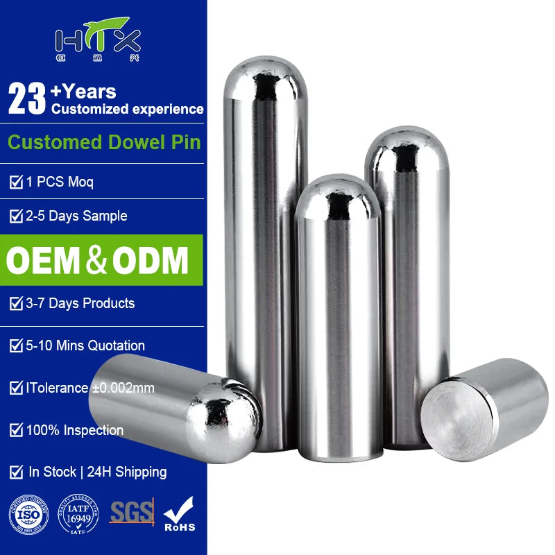 Internal Thread Cylindrical Dowel Pins Knurled Pin 3mm Steel/Alloy Titanium Pin Hardened Dowel Pin M1 M1.5*3 High Accuracy