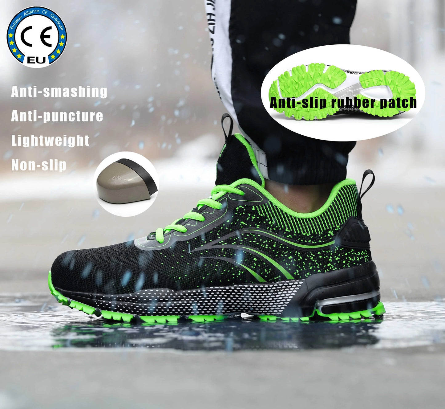JIANKUN CE+ASTM Winter Work Steel Toe Safety Shoes Fashionable & Breathable with Flying Woven & Wear-Resistant EVA+TPR Soles
