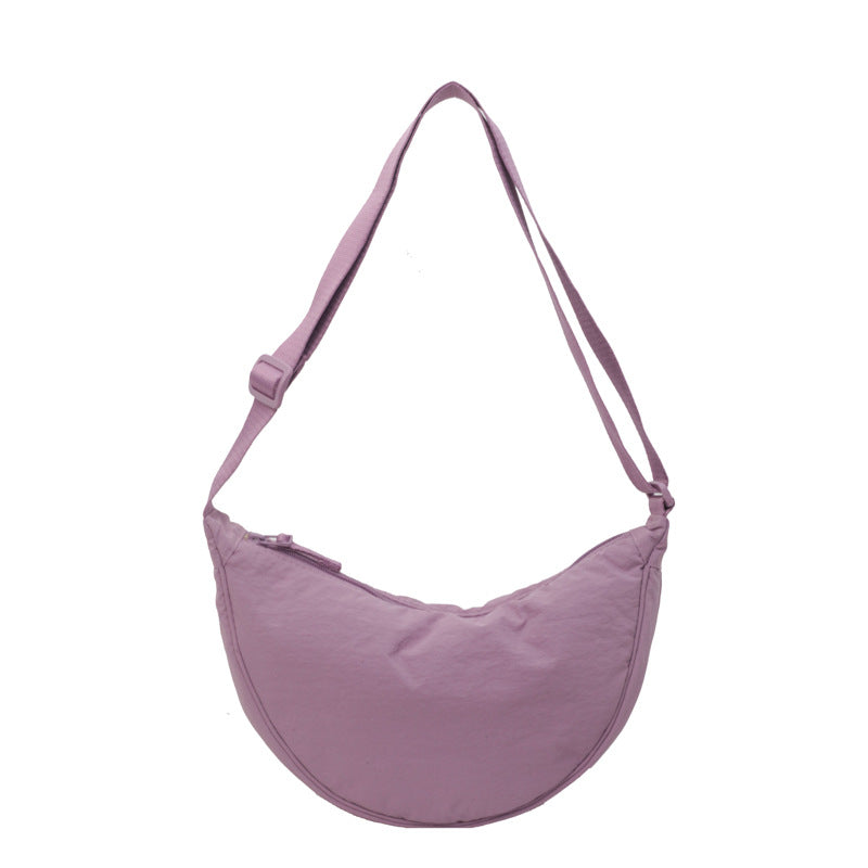 Top Demand New Arrival Pure Color Fashionable Nylon Shoulder Bag Lightweight Crossbody Dumpling Bags