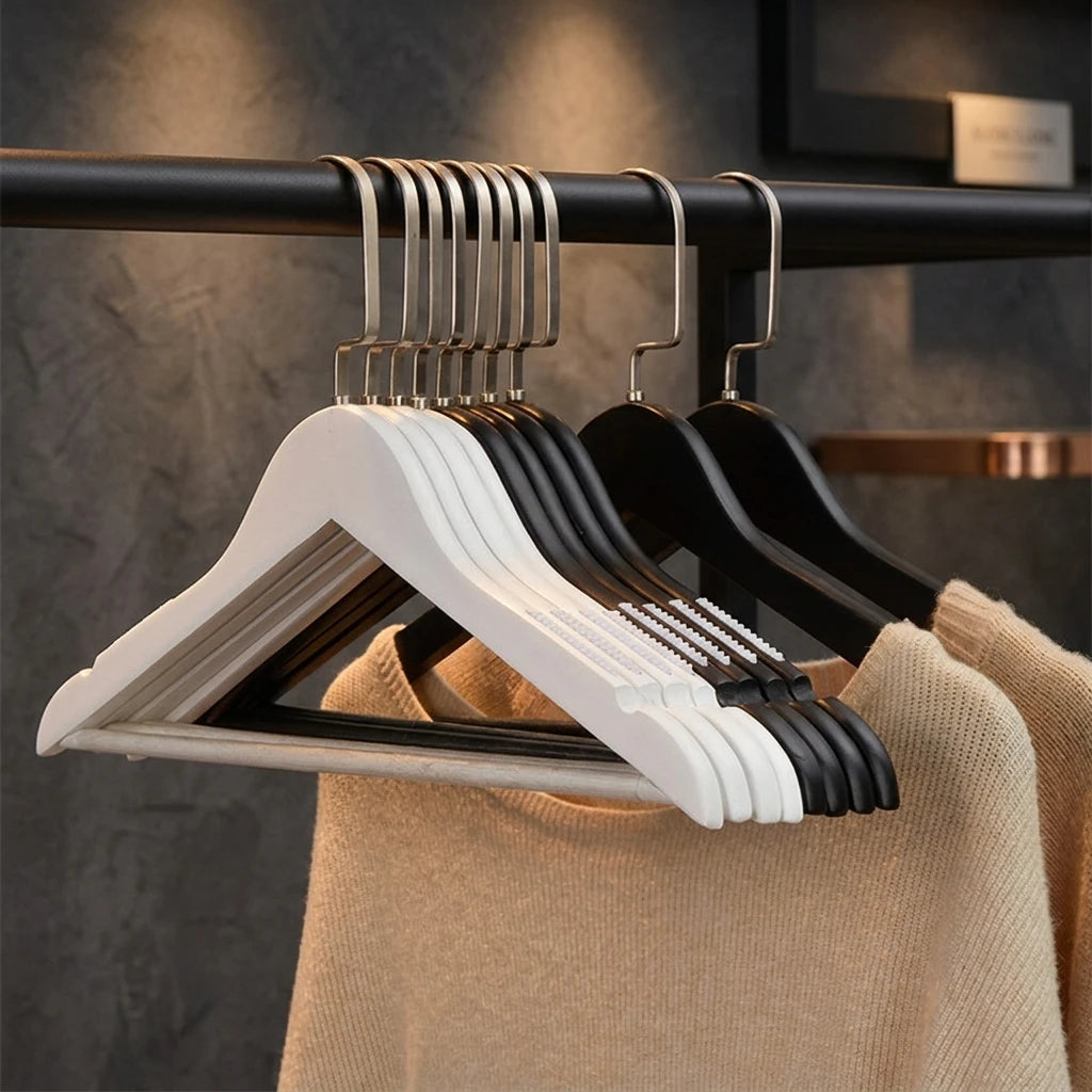 Factory Direct Custom Wood Pants Hangers P66 Model Coat Suit Shirt Pajamas Coat Hanger Clothes Wardrobe Use Natural Wood Hang
