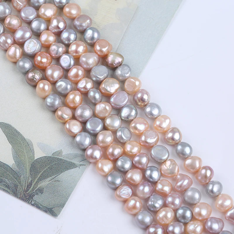 Zhuji Pearls Wholesale 8-9mm Candy Color Real Freshwater Natural Baroque Pearls Side Hole AA Grade Third Party Certified CN/J
