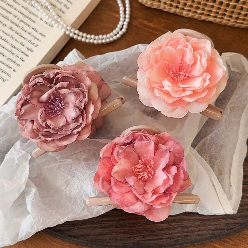 NEW STYLE Beautiful Flower Shape Hair Accessories Clip Fashion Girls Clamps Clips Hair  Peony Flower Hair Claws Clips
