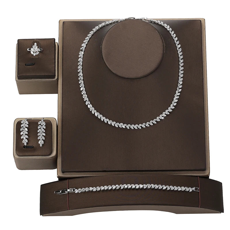 Fashion Jewelry Set Women Wholesale Luxury Dubai Cubic Zirconia  High-end Jewelry Set Bridal Casting Jewelry BN8556