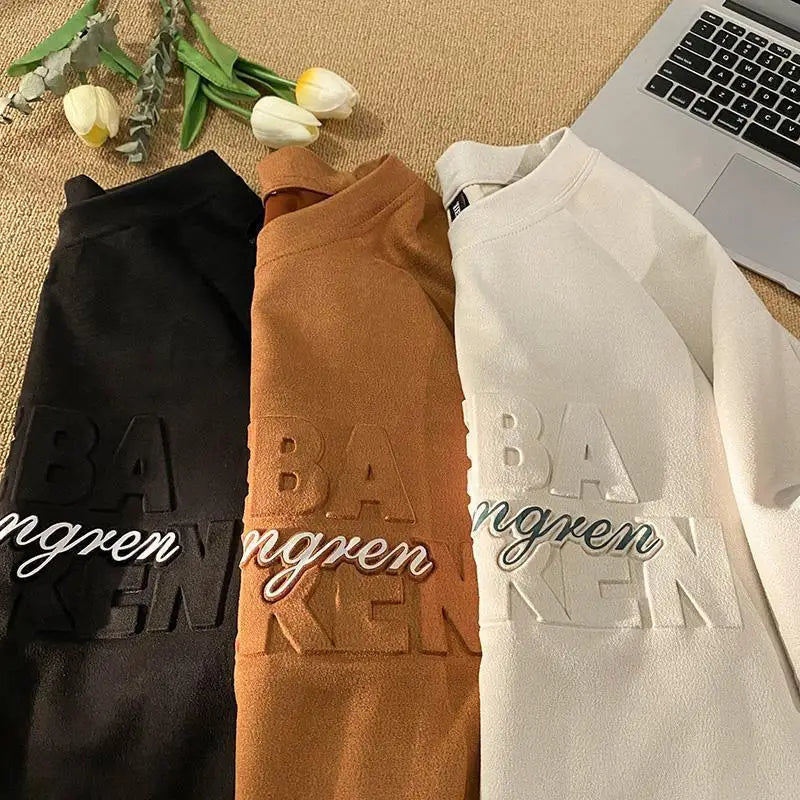 2024 Custom Fashion Hip Hop 3d Three-dimensional Bump Embossed Tee 100% Cotton Pullover Premium Men Custom Embossed T Shirt